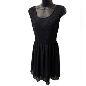 Persaya Black Lace Mini Dress